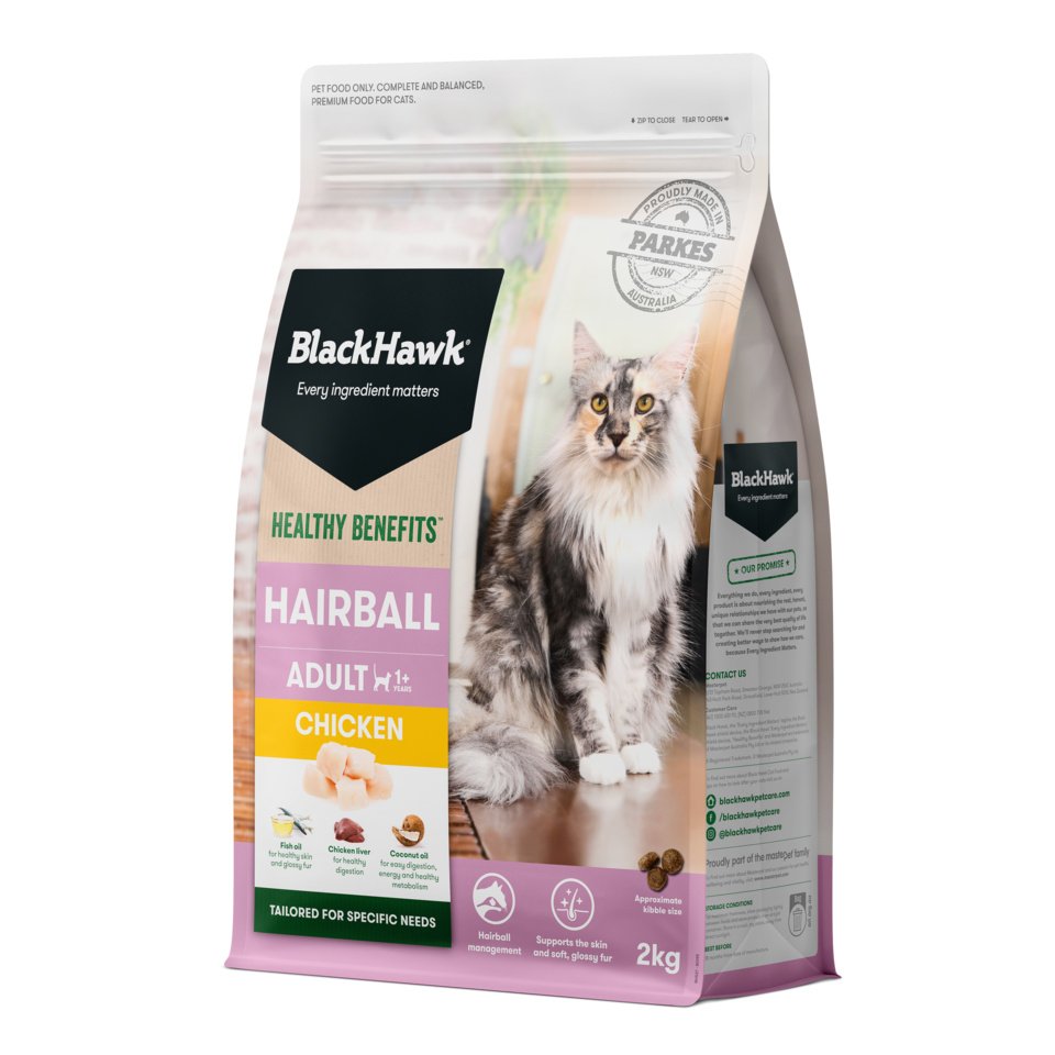 Black Hawk Adult Cat Food – Healthy Benefits Hairball - Chicken