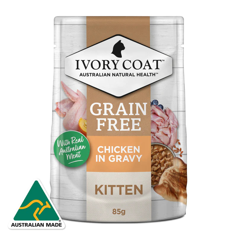 Ivory Coat Grain Free Kitten Pouches - Chicken Varieties