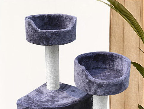 126cm Stylish and Minimalistic Cat Scratching Tree in Blue Grey
