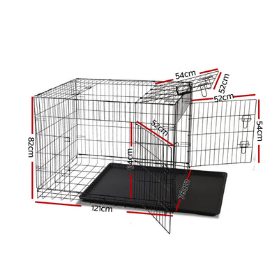 48" Steel Dog Crate with 3 Door Access