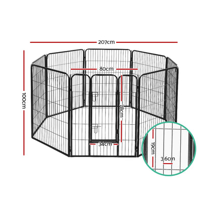 40" Steel 8 Panel Foldable Playpen - Can be Configured in Multiple Ways!