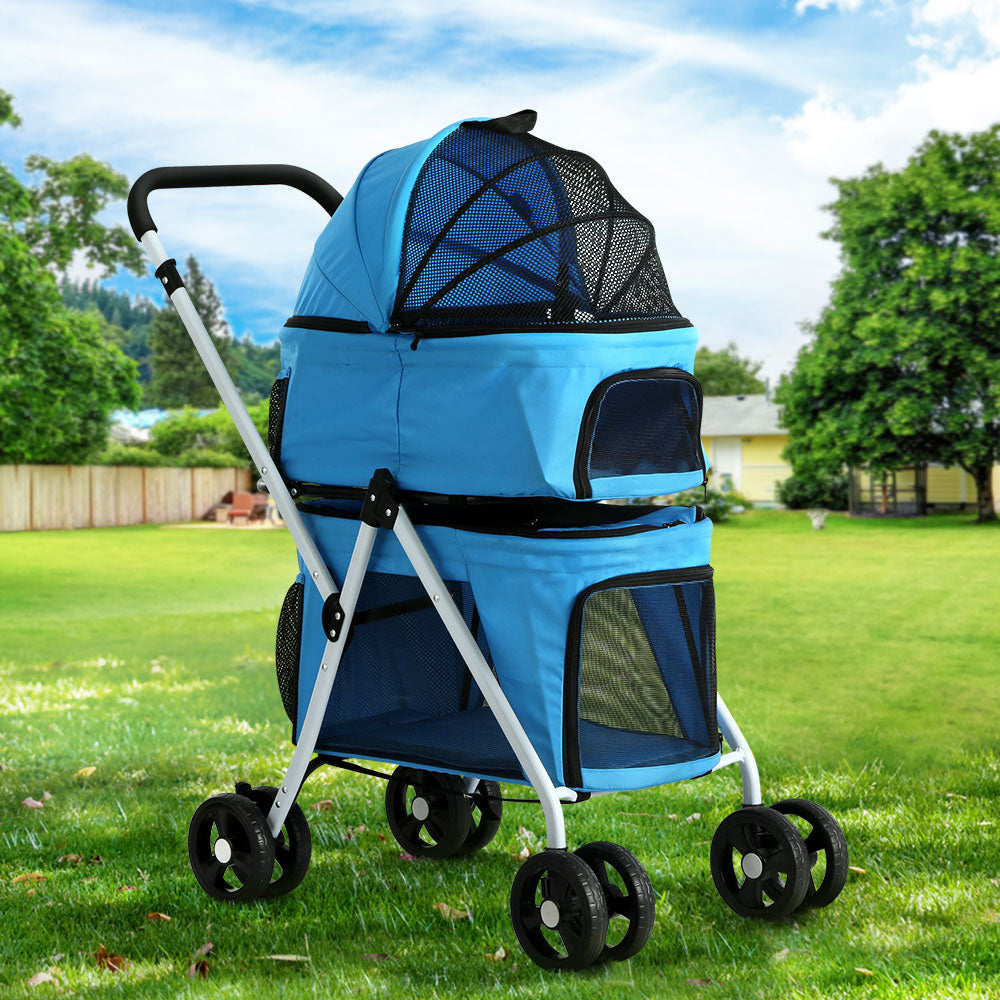 i.Pet Foldable 3 in 1 Carrier, Car Seat & Pet Stroller - Blue