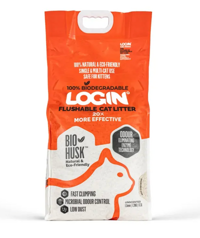 Login Rice Husk Flushable Clumping Cat Litter 7.2Kg