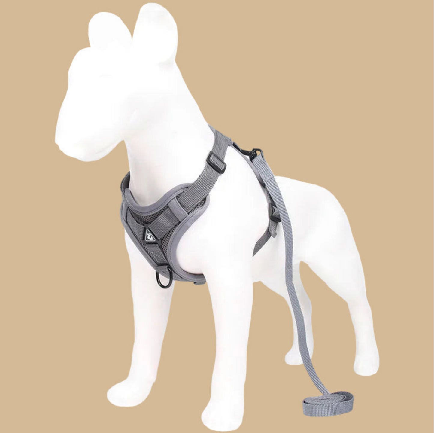 Adjustable Harness and Leash Set with Reflective Trim - Breathable Air Mesh - Large
