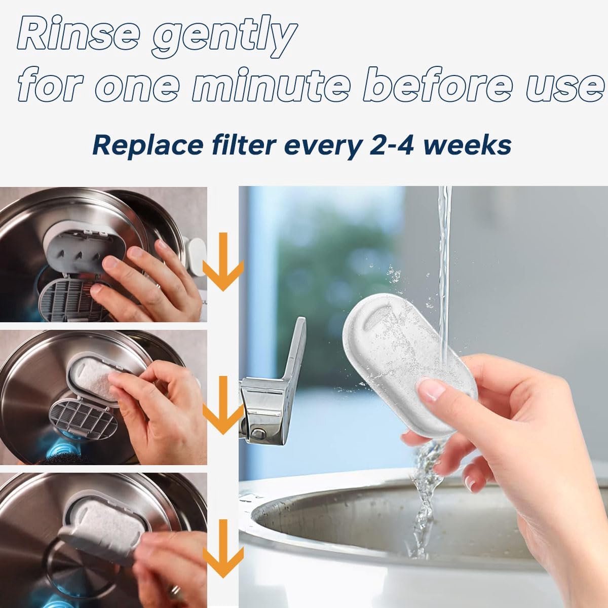 24 Filter Cartridge and 12 Sponge Refills for Pet Water Fountains