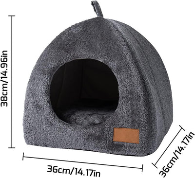 Igloo Cave Bed for Cats & Kittens with Removable Washable Cushion