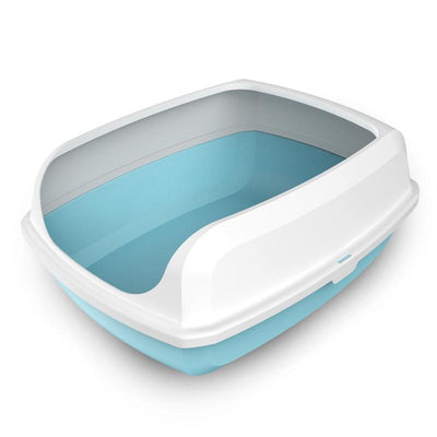 2X Large and Deep Cat Litter Boxes with Scoop - Blue