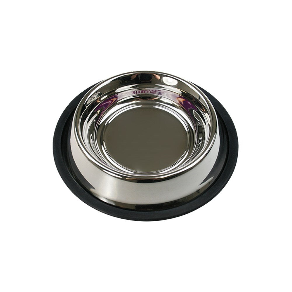 2x Small Stainless Steel Pet Bowls - Anti Slip for Dogs and Cats (400ml)