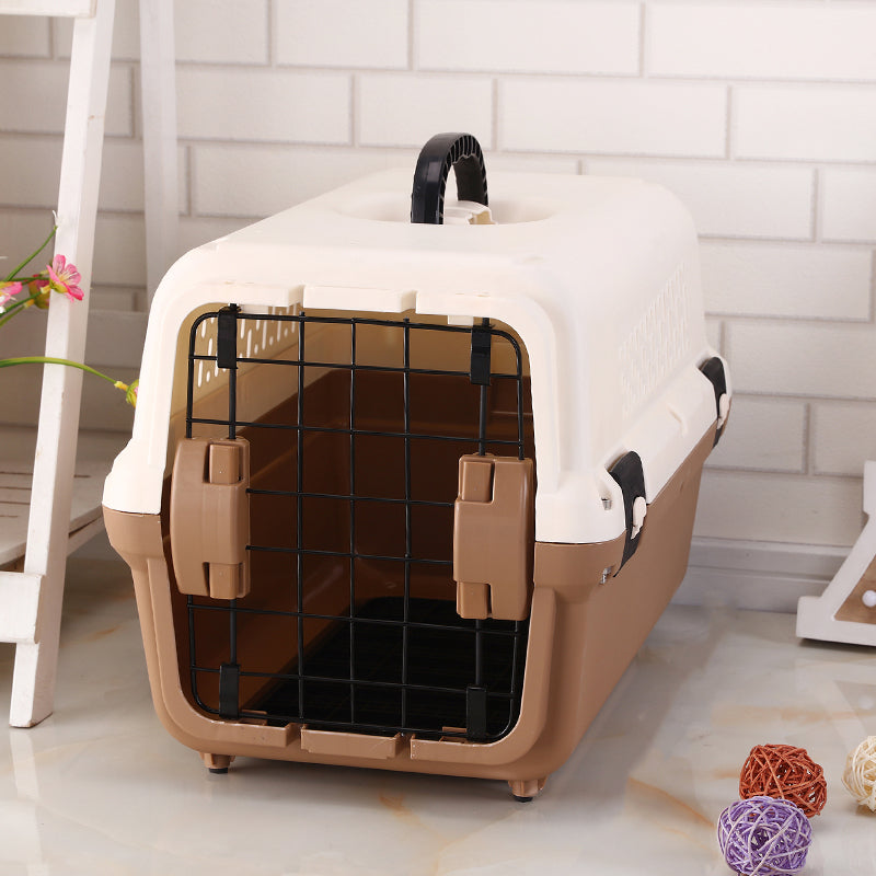 Portable & Durable Pet Carrier for Cats and Dogs up to 12kg - Brown