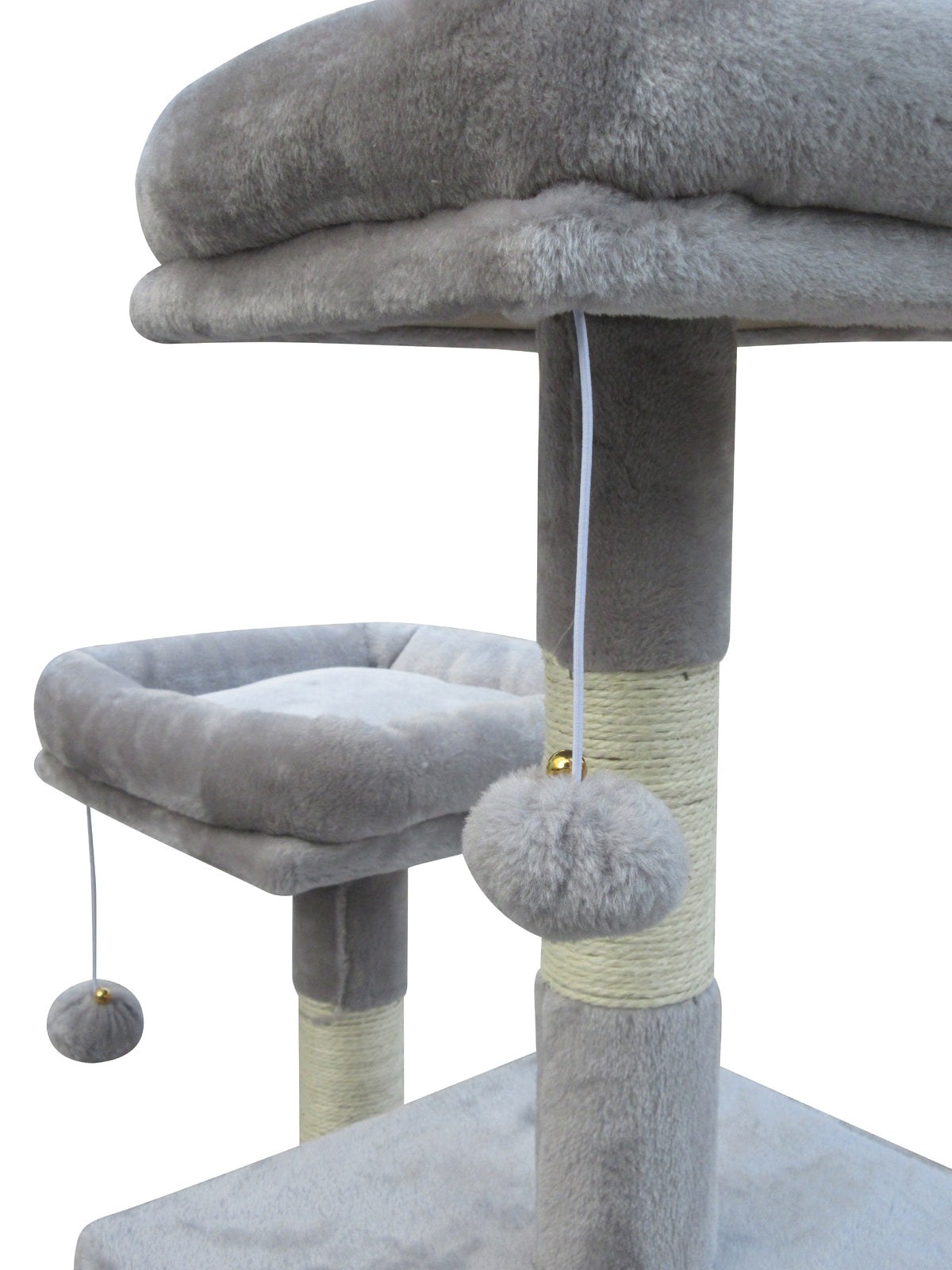 161cm Multilevel Cat Scratching Tree in Light Grey - Time to Delight Your Cat!