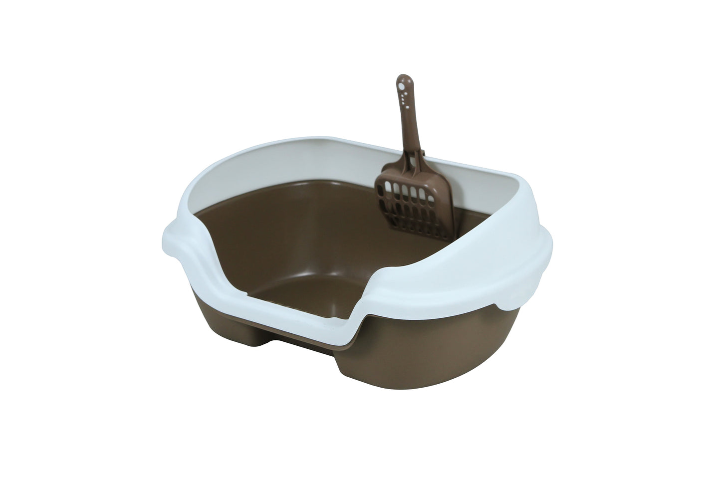 Small Litter Box with Scoop - Perfect for Kittens - Brown