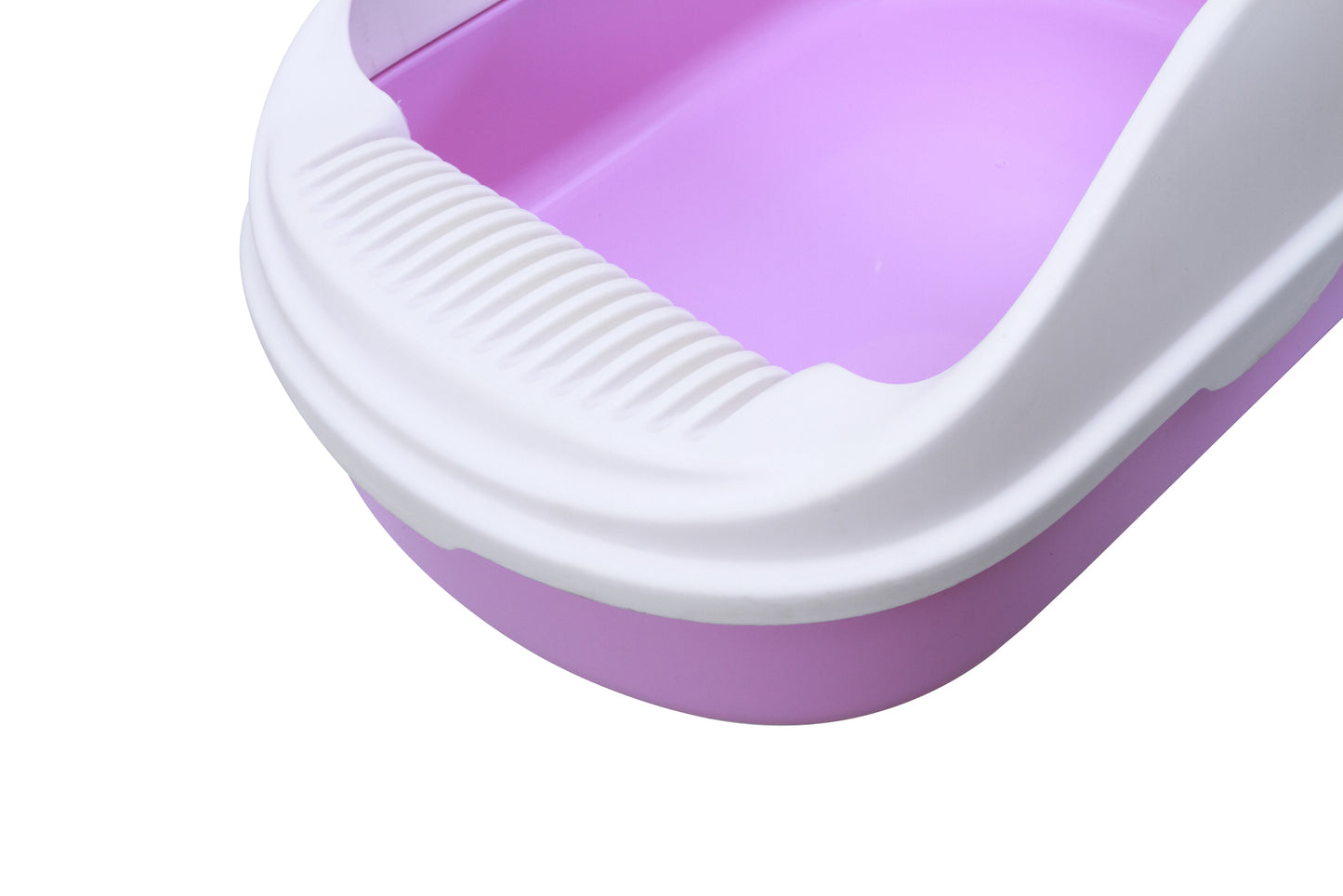 Medium Cat Litter Box with High Walls and Scoop - Purple