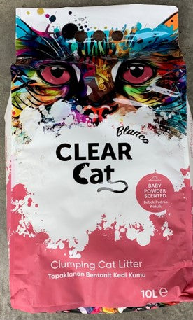 10L ClearCat Blanco Bentonite Clay Cat Litter – Baby Powder