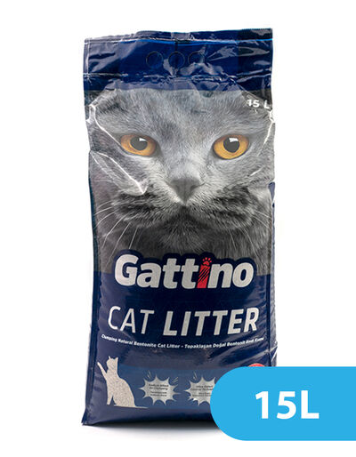 15L Gattino Natural Bentonite Cat Litter - Baby Powder Scent