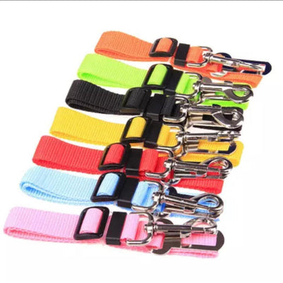 Adjustable Pet Harness for Car Travel with Seat Belt Clip Attachment - Black