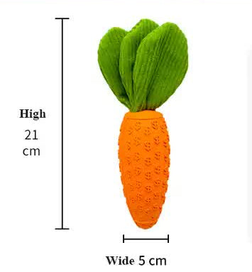 2 Pack Large Rubber Carrots – Durable Squeaky Chew for Adult Dogs, Puppy Teething & Dental Care