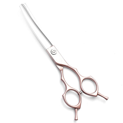 Curved Pet Grooming Blending Shears - 38-Tooth Stainless Steel - for a Beautifully Blended Finish!