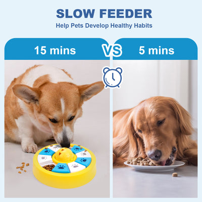 Puzzle Feeder for Small/ Medium Dogs - Slow Feeder for IQ Training & Mental Stimulation (Yellow)