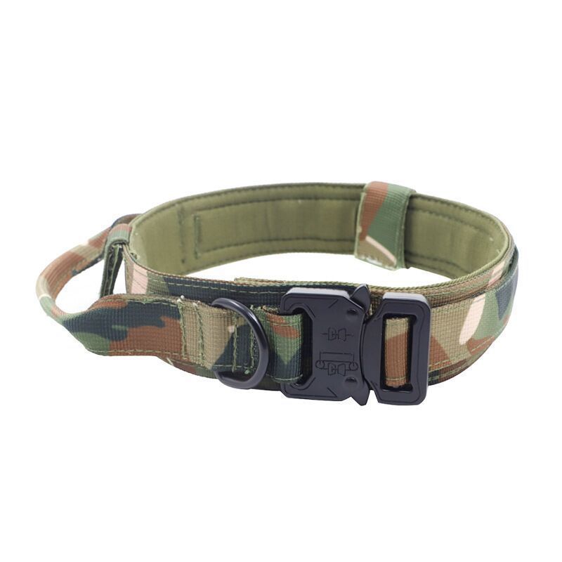 Heavy Duty Tactical Dog Collar - Adjustable - Camouflage (Large)
