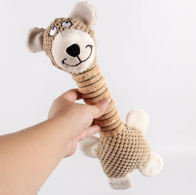 2 Pack Brown Bear Plush Toy - Chew & Cuddle Toy for Dogs & Puppies