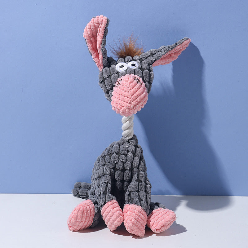 Plush Squeaky Donkey Toy - A Cute & Cuddly Friend for Your Dog