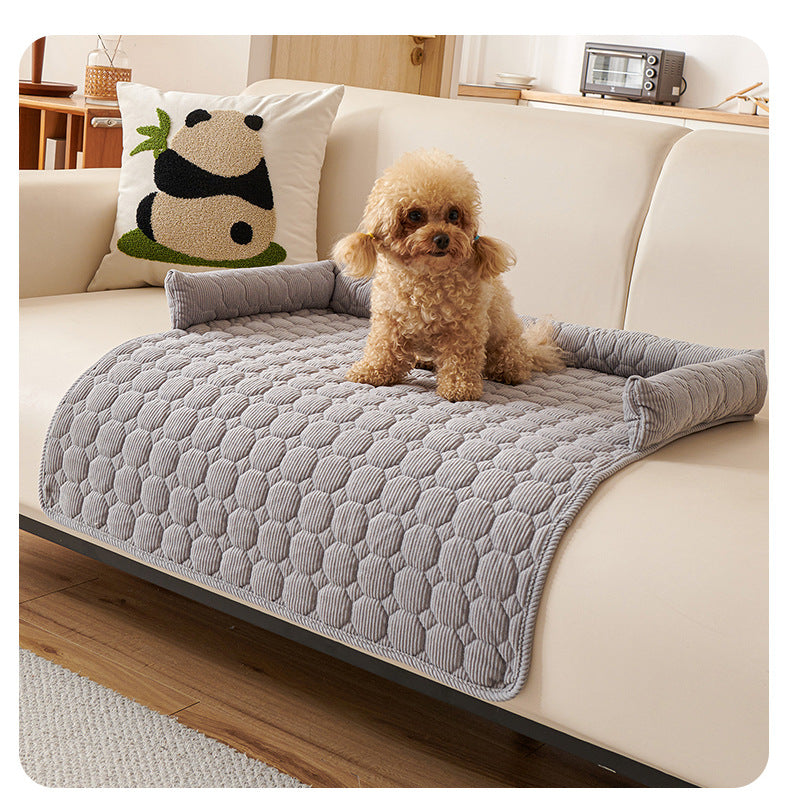 Plush & Stylish Diamond Lattice Non Slip Sofa Protector 75x75cm - Light Grey
