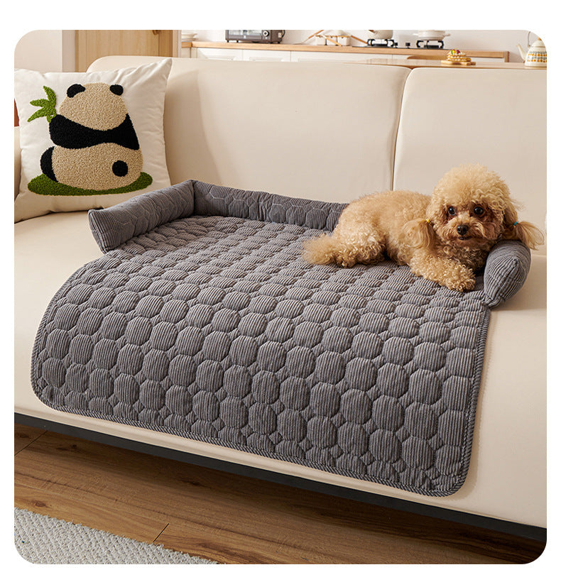 Plush & Stylish Diamond Lattice Non Slip Sofa Protector 75x75cm - Grey