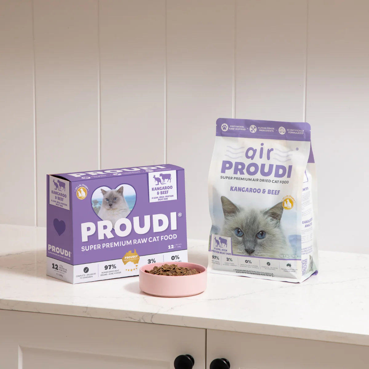 Proudi Super Premium Air Dried Cat Food – Kangaroo & Beef
