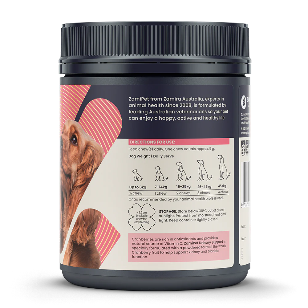ZamiPet Urinary Support with Cranberry & Hyaluronic Acid, 60 Chews