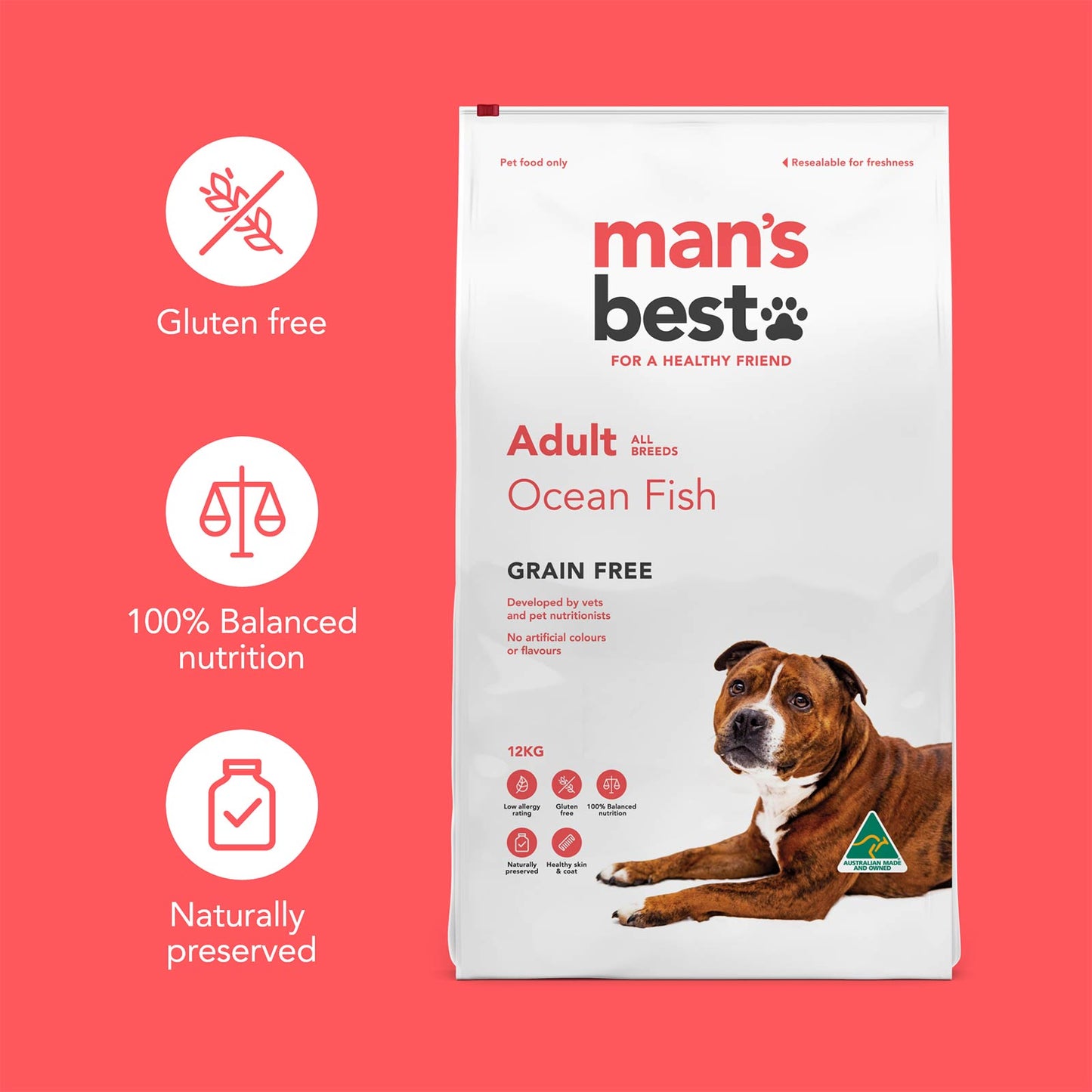 Man’s Best – Premium Grain Free Adult Dog Food – Ocean Fish with Sardines