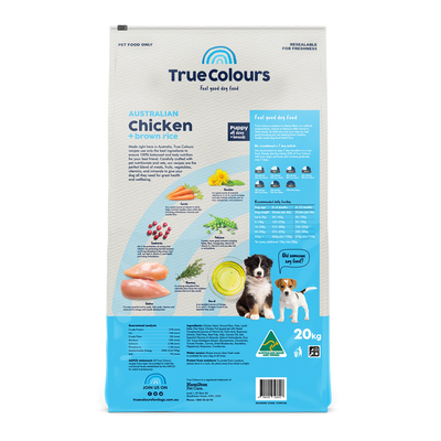 True Colours 100% Balanced Puppy Food – Australian Chicken + Brown Rice