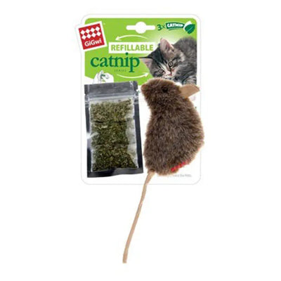 GiGwi Refillable Catnip Naturals Mouse - Perfect for Batting, Tossing and Pouncing!