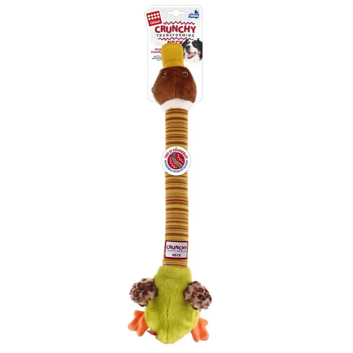 GiGwi Crunchy Neck Plush Duck - Fun, Unique Dog Toy in Various Sizes!