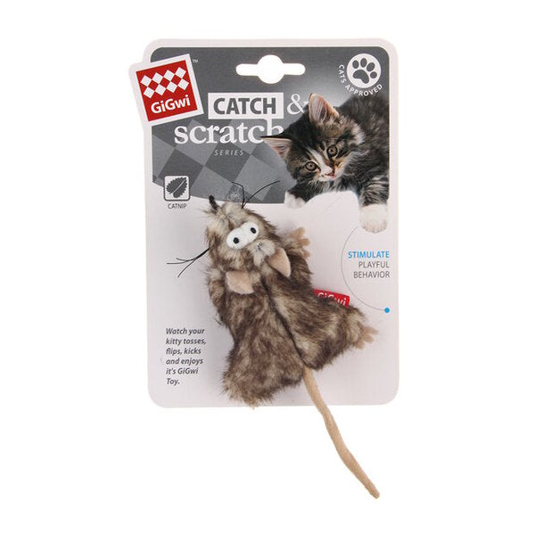 GiGwi Catch & Scratch Catnip Mouse - Keep your Cats on their Paws!