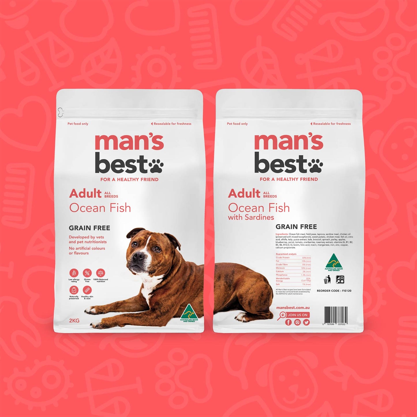 Man’s Best – Premium Grain Free Adult Dog Food – Ocean Fish with Sardines