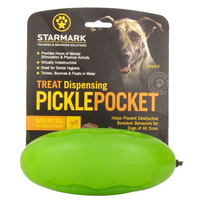 Starmark – Treat Dispensing Pickle Pocket for Dogs - Fun for Retrieval and Play