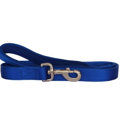 Durable and Reliable Nylon Dog Lead with Neoprene Handle - 25mm x 120cm - Blue
