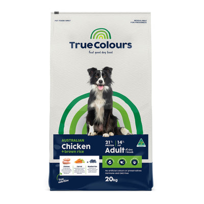 True Colours 100% Balanced Adult Dog Food – Australian Chicken + Brown Rice