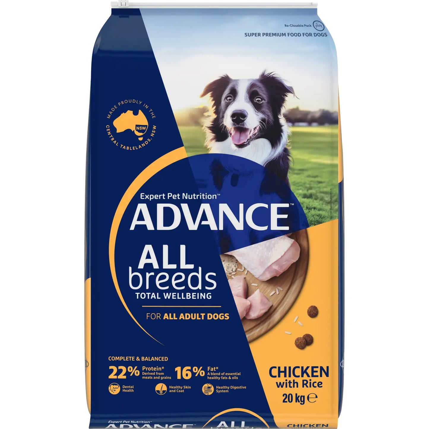 Advance Adult Dog Food - Total Wellbeing Varieties for All Breeds - Lamb or Chicken with Rice