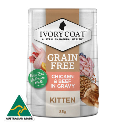 Ivory Coat Grain Free Kitten Pouches - Chicken Varieties