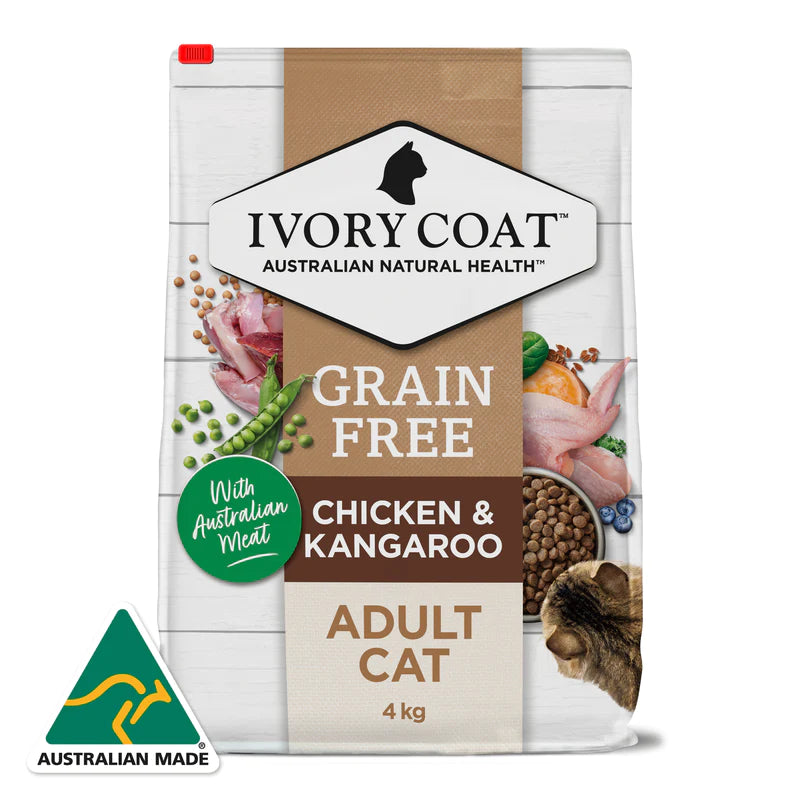 Ivory Coat Grain Free Adult Cat Kibble – Chicken & Kangaroo