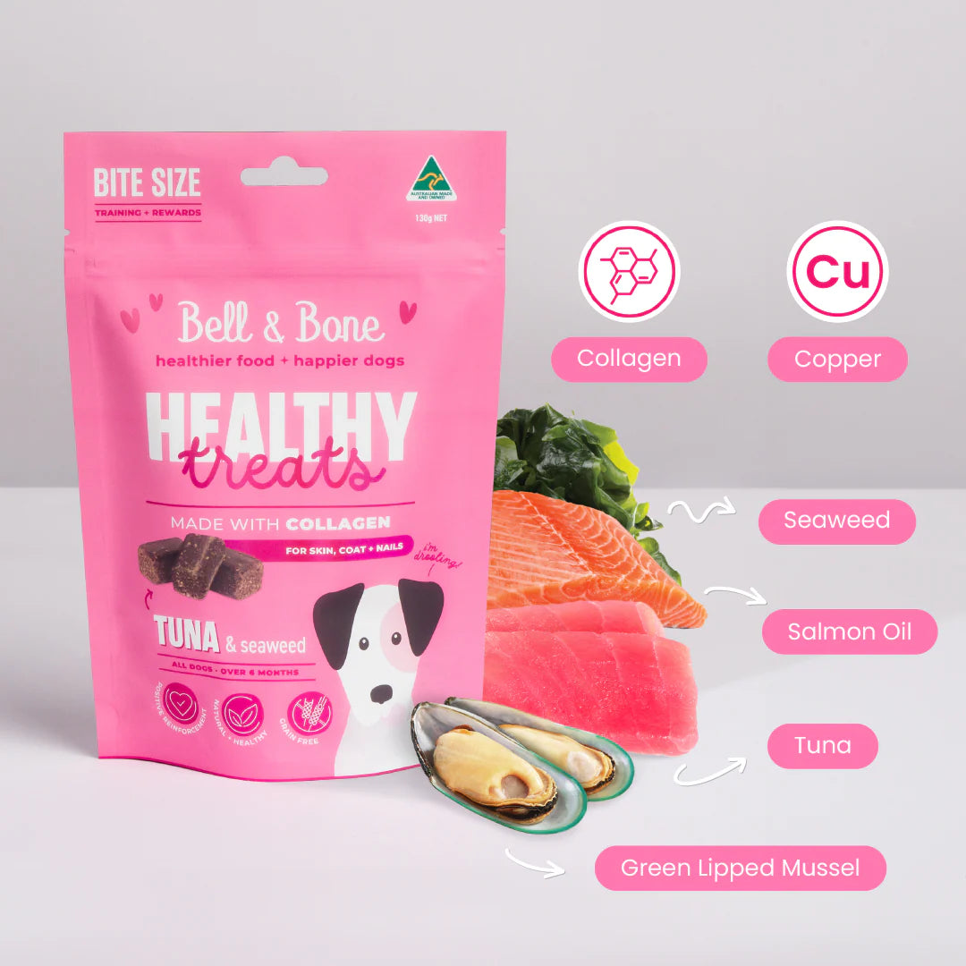 Bell & Bone Healthy Treats Tuna (Coat Skin & Nails) 130G - For Pups Over 6 Months