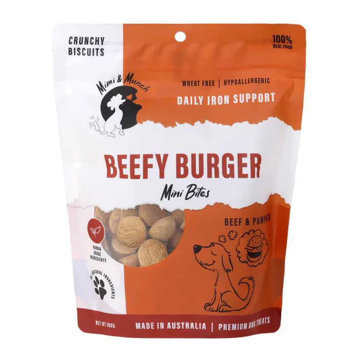 Beefy Burger Natural Dog Treats 180g