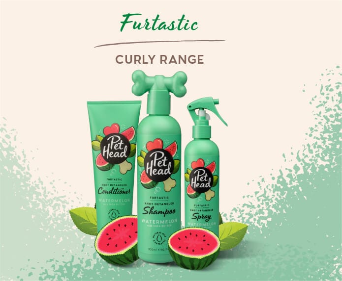 Pet Head Furtastic Watermelon Range, Natural Grooming for Curly Haired Dogs