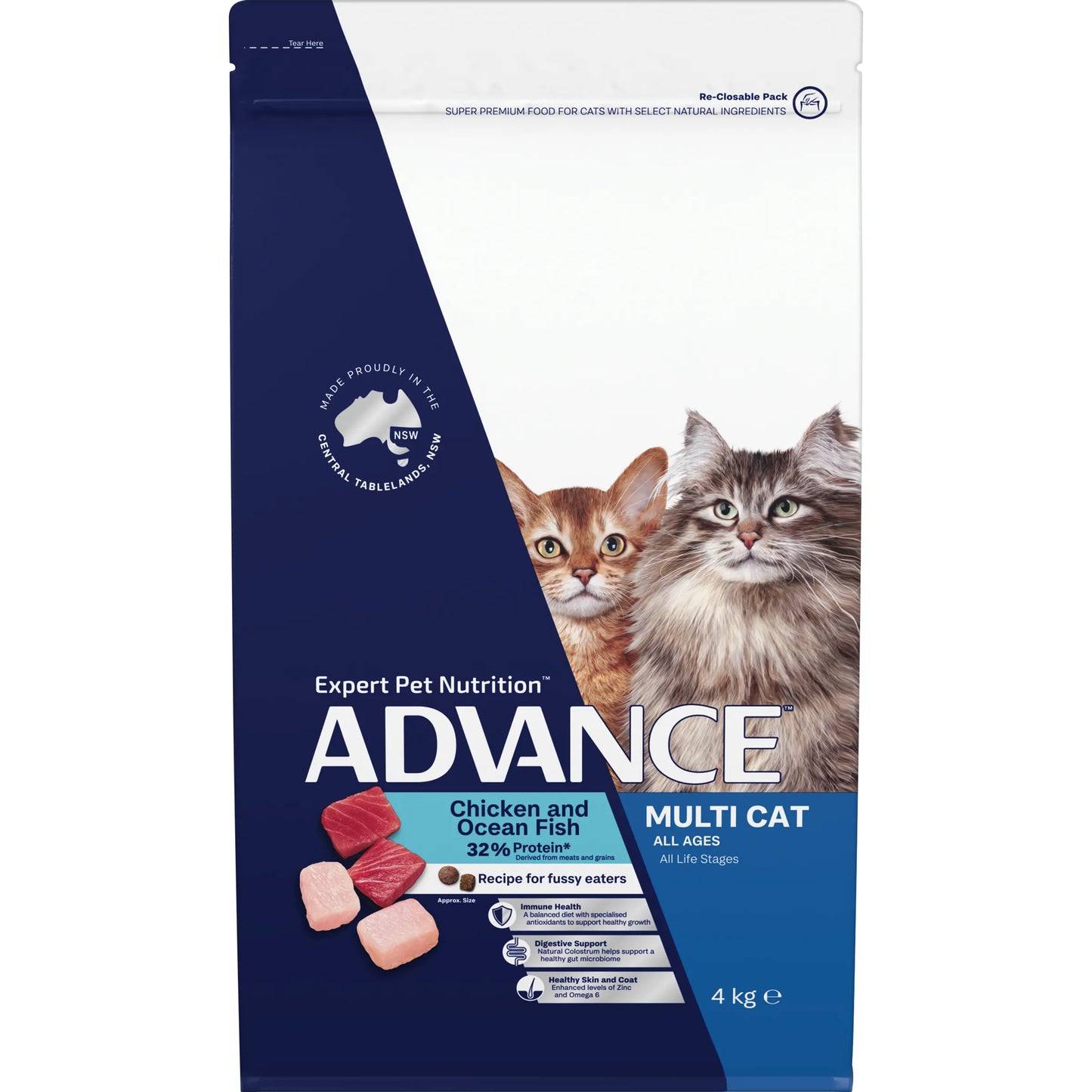 Advance Adult Multi Cat Food – Chicken & Ocean Fish - Recipe for Fussy Eaters