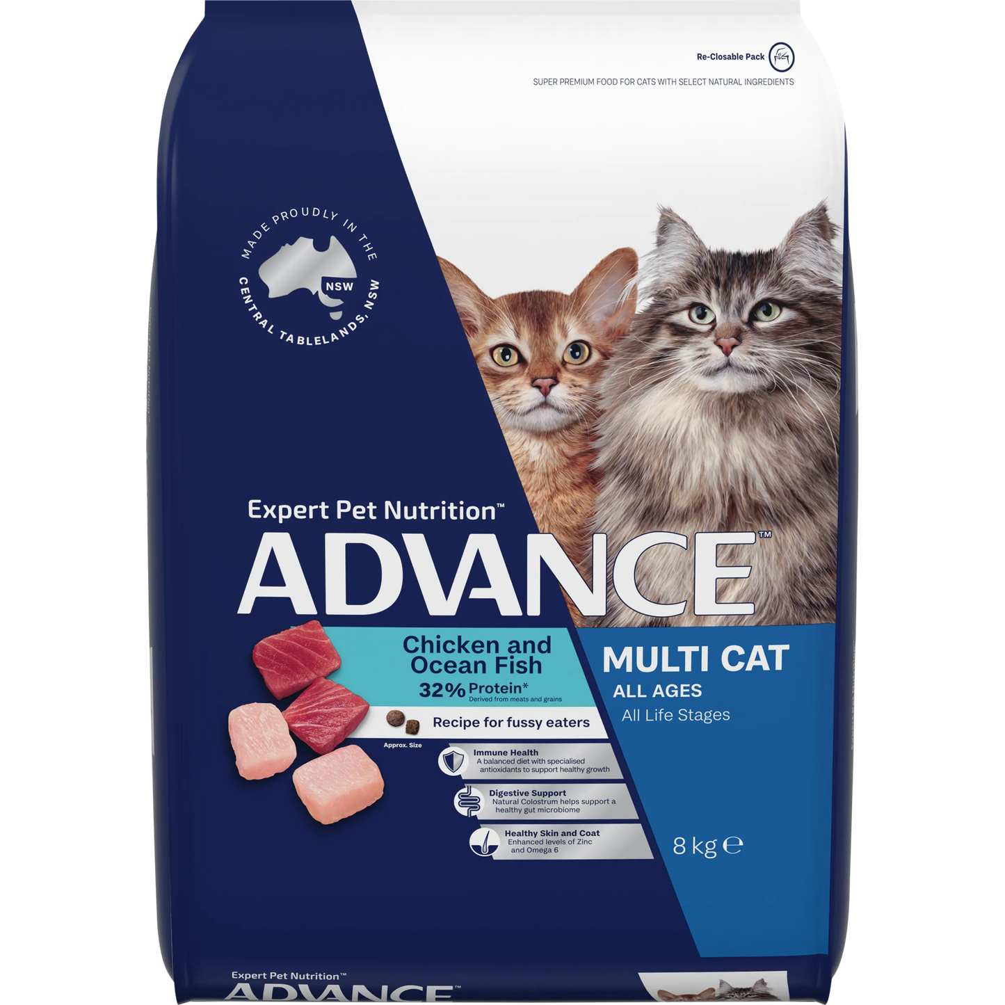 Advance Adult Multi Cat Food – Chicken & Ocean Fish - Recipe for Fussy Eaters