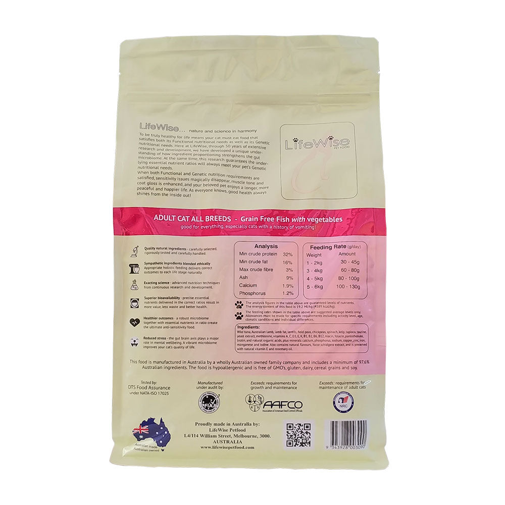 LifeWise Grain Free Adult Cat Kibble – Fish