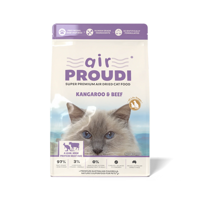 Proudi Super Premium Air Dried Cat Food – Kangaroo & Beef