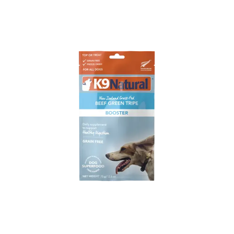 K9 Natural Grain-Free Freeze-Dried Dog Food Supplement Booster, Beef Green Tripe