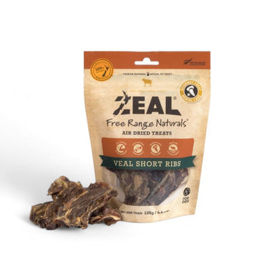 Zeal Free Range Naturals - Veal Short Ribs Perfect for Chewing Chompers - 125g